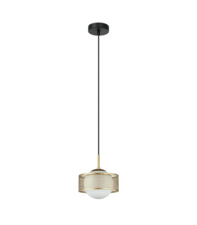 Lampada a sospensione Lomica in acciaio dorato