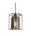 Kalula Pendant Lamp Glass, Black Steel