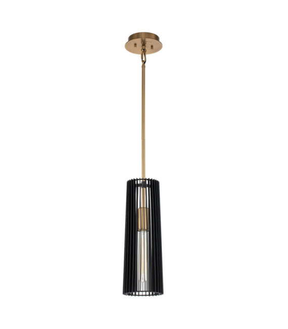 Kichler pendant light Black steel and natural brass