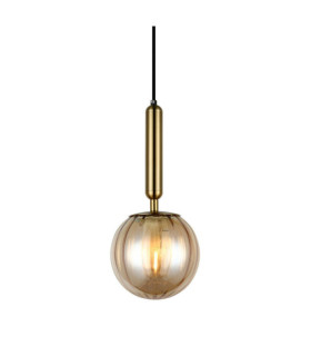 Ravena Pendelleuchte Glas, Stahl Messing, Bernstein