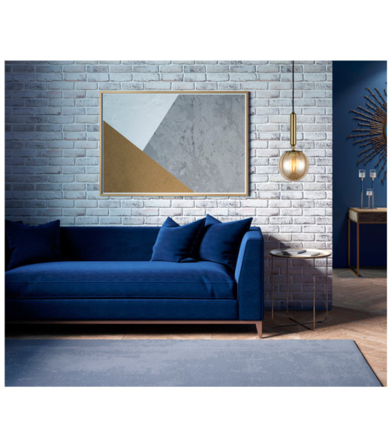 Suspension Ravena Verre,Acier Laiton, Ambre