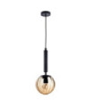 Suspension Ravena Verre,Acier Noir