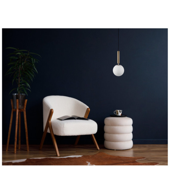 Lampada a sospensione Ravena Vetro, Acciaio Ottone