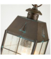 Hinkley outdoor pendant light Transparent seeded glass, solid brass Aged brass