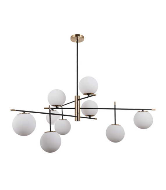 Suspension Stelia Verre,acier,aluminium Bronze antique, noir mat