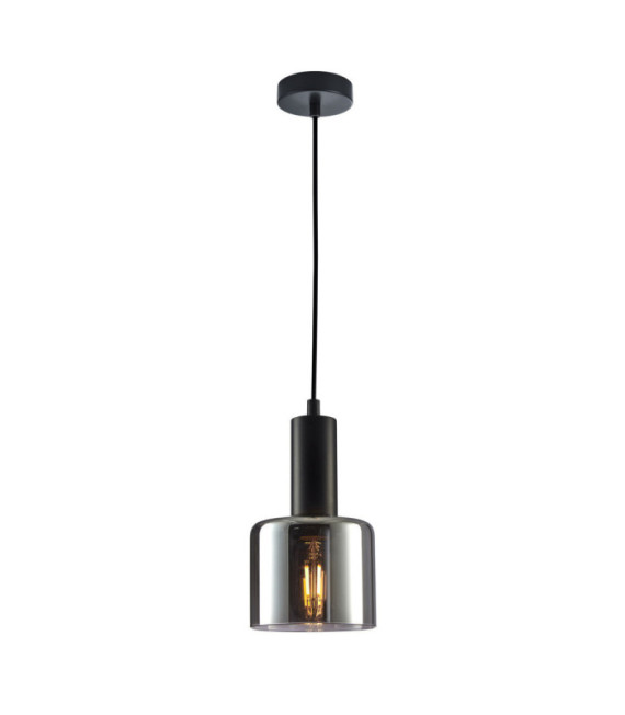 Suspension Santia Verre,Acier Noir