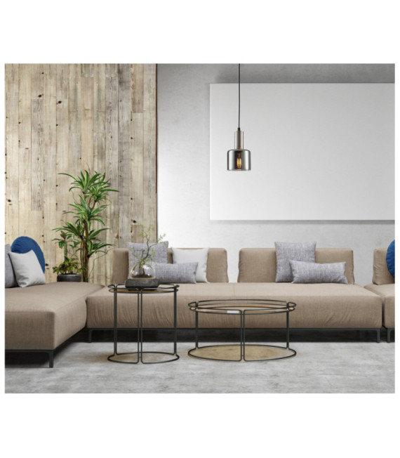 Suspension Santia Verre,Acier Argent