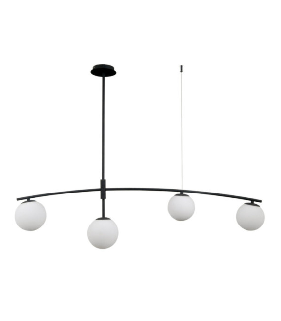 Senai pendant light Glass, steel, black satin aluminum