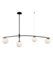 Suspension Senai Verre,acier,aluminium Satiné noir