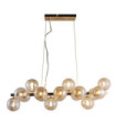 Suspension Marbelio Verre,Acier Or,Cognac