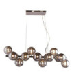 Marbelio Pendant Lamp Glass, Chromed Steel, Smoked