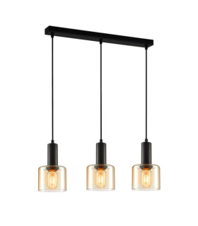 Suspension Santia Verre,Acier Noir