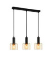 Santia Pendant Lamp Glass, Black Steel