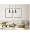 Santia Pendant Lamp Glass, Black Steel