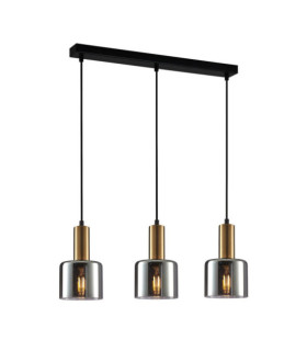 Lampada a sospensione Santia Vetro, Acciaio Rame