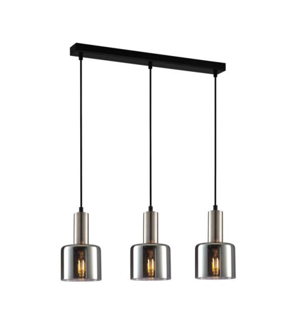 Santia Lámpara Colgante Cristal, Acero Plata
