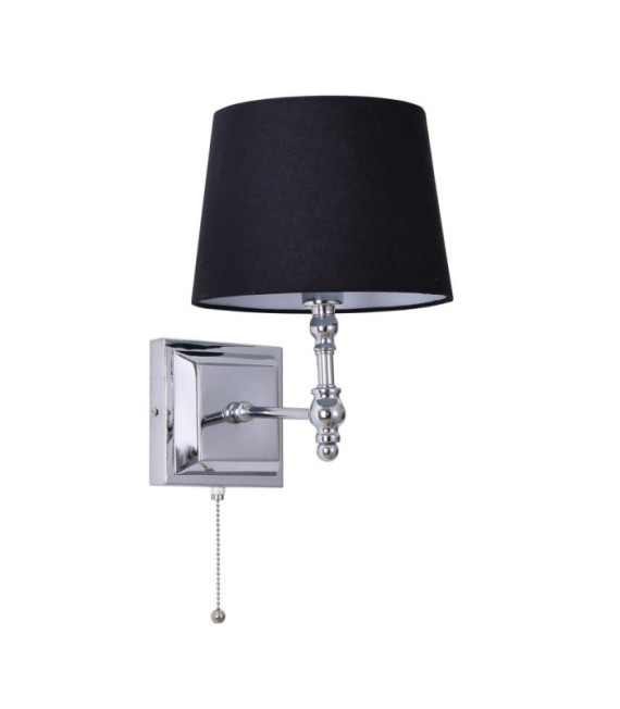 Luno Chrome wall light, Black