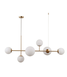 Vailante pendant light Glass, steel, aluminum Honey Brass