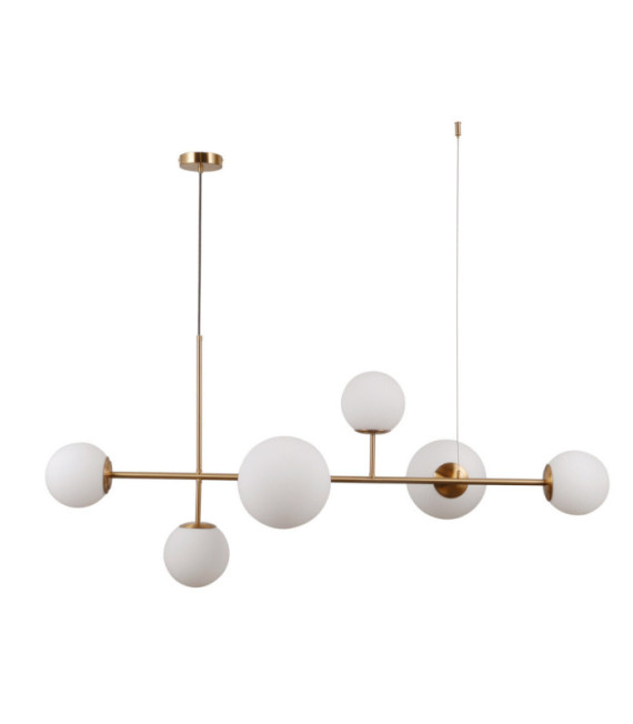 Lampada a sospensione Vailante Vetro, acciaio, alluminio Miele Ottone