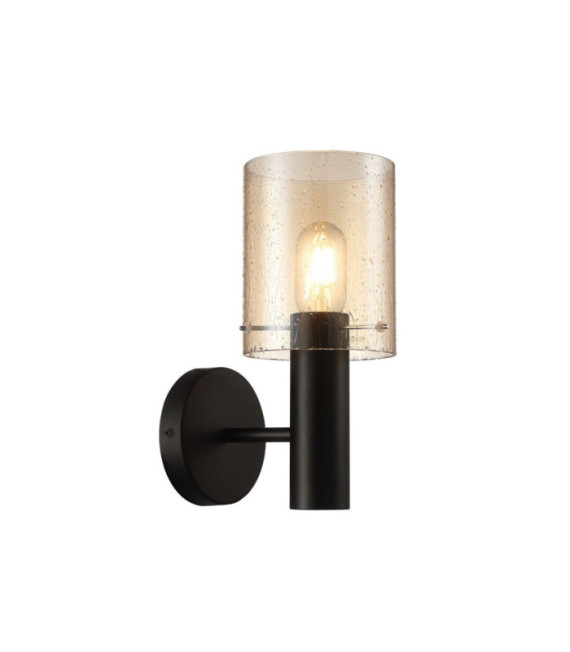 Sardo Wandleuchte Glas, Stahl Schwarz