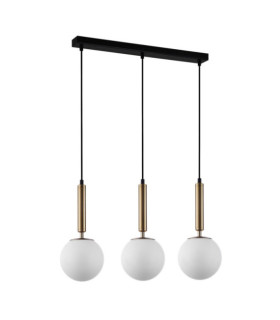 Suspension Ravena Verre,Acier Laiton