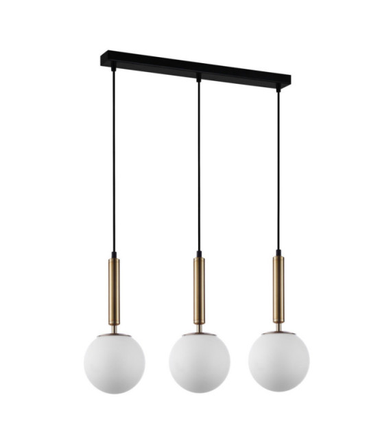 Suspension Ravena Verre,Acier Laiton