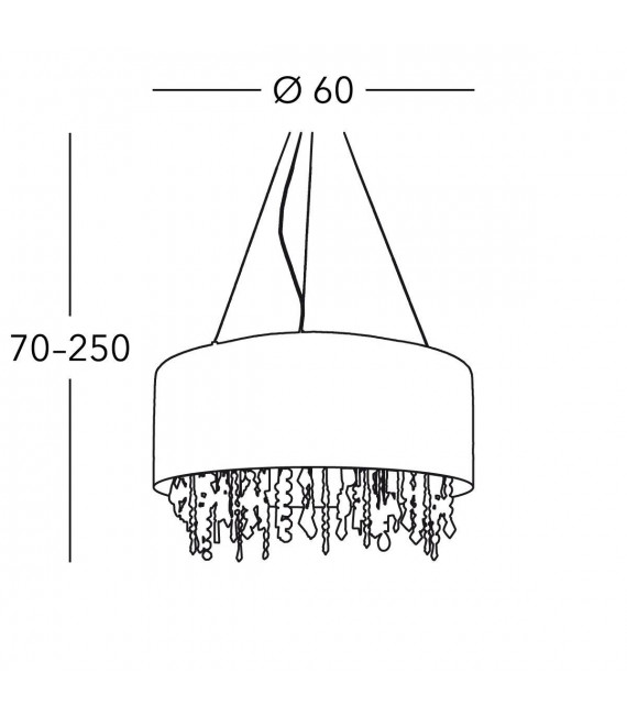 Chandelier en cristal PARALUME chrome 6 ampoules