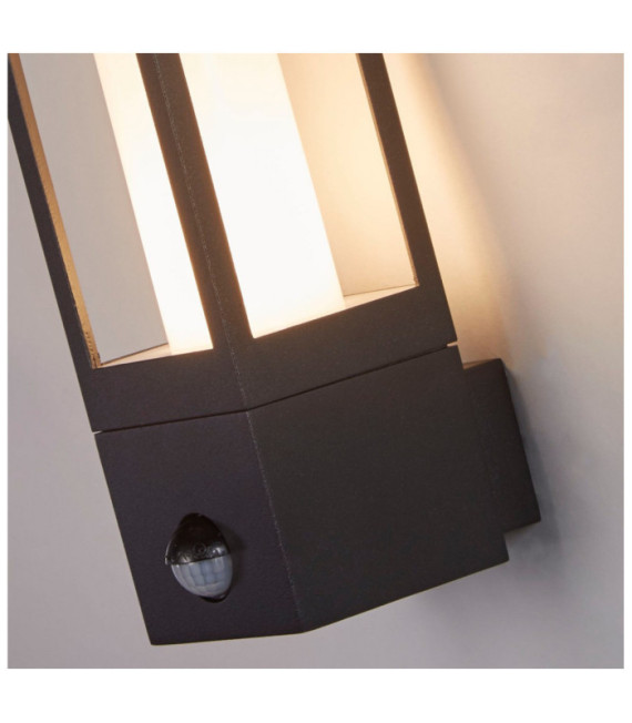 Lampada da parete per esterni Avenue Alluminio, policarbonato Nero