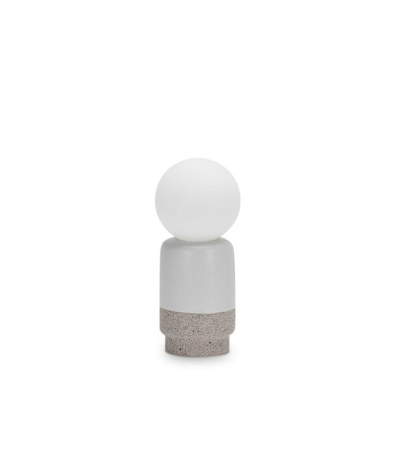 Lampada da tavolo in cemento gesso crema