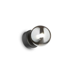 PERLAGE Wandleuchte Glas, schwarzes Metall