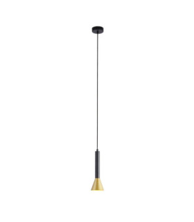 Lampada a sospensione Signal Acciaio dolce Oro, Nero