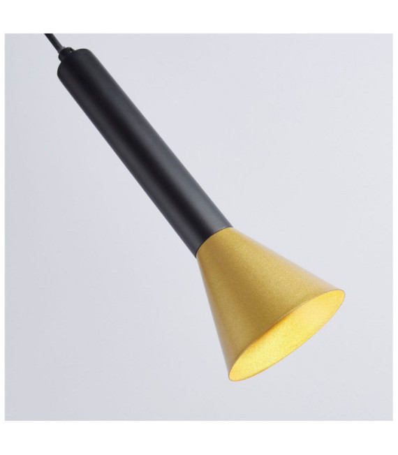 Lampada a sospensione Signal Acciaio dolce Oro, Nero