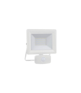 Lámpara de pie para exterior Flood Glass, metal, aluminio blanco
