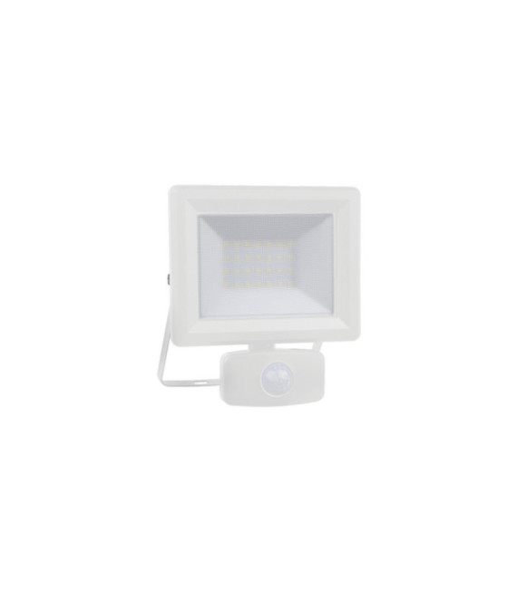Lampe sur pied extérieur Flood Verre,Métal,Aluminium Blanc