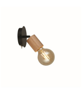 Spinny spotlight Mild steel Matt black, natural
