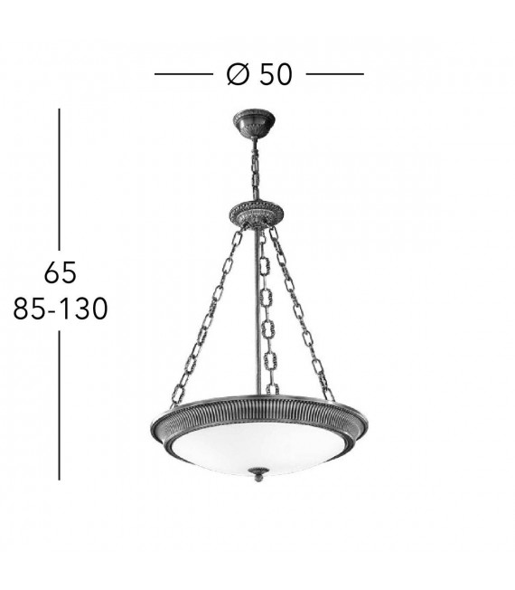 Lampada a sospensione classica MILORD 24 carati in oro 3 lampadine