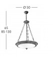 Suspension classique MILORD laiton antique 3 ampoules
