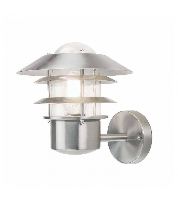 Lampada da parete Helsingor, acciaio inossidabile, argento