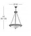 Suspension classique MILADY chrome 3 ampoules