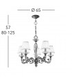 Chandelier classique CONTARINI Or 24 Carats 5 ampoules