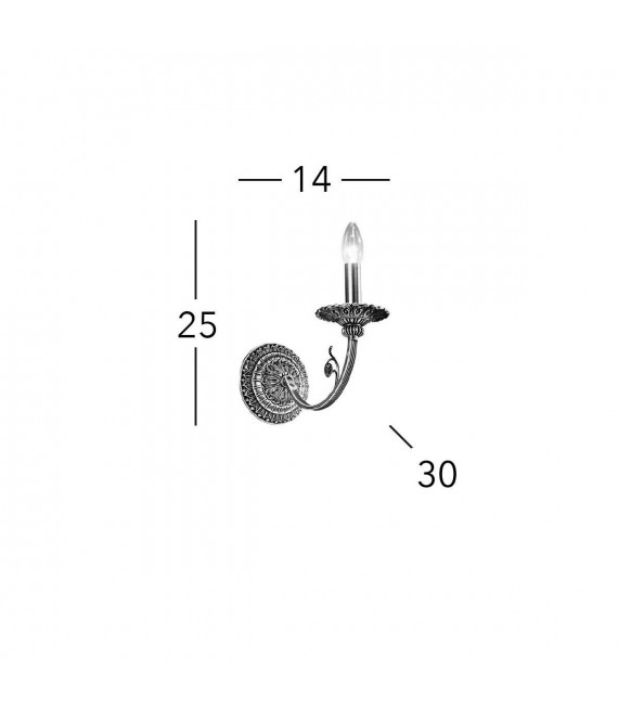 Applique classica PISANI 24 carati Oro 1 lampadina