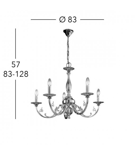 Klassischer Kerzenhalter PISANI 24 Karat Gold 5 Glühbirnen