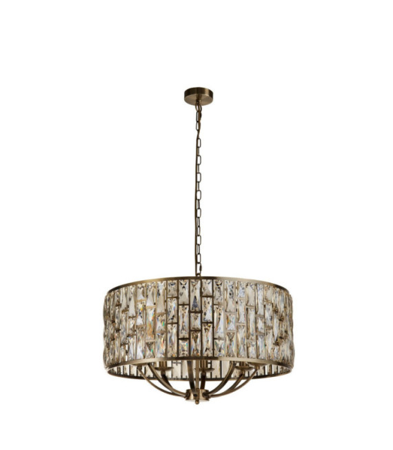 Bijou pendant light Mild steel, glass Antique Brass