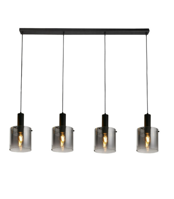 Sweden pendant light Mild steel, Black glass