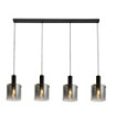 Sweden pendant light Mild steel, Black glass