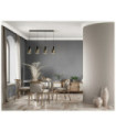 Sweden pendant light Mild steel, Black glass