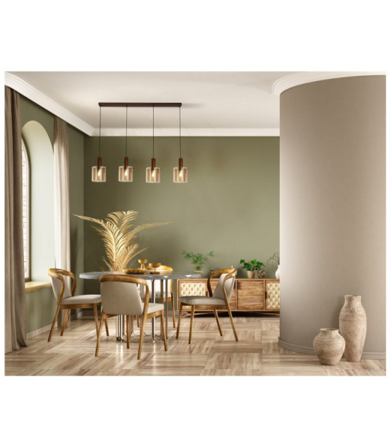 Suspension Sweden Acier doux,verre Brun