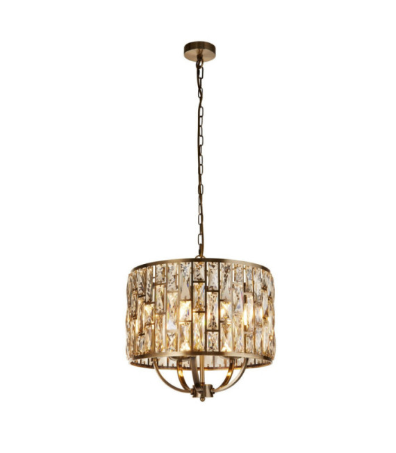 Bijou pendant light Mild steel, glass Antique Brass