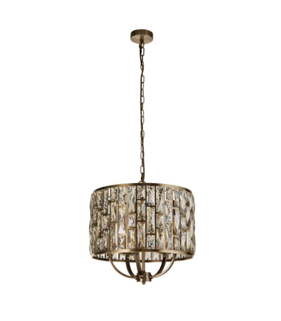 Lampada a sospensione Bijou Acciaio dolce, vetro Ottone anticato