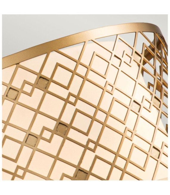 Lampadario Ziggy In Vetro, Acciaio Laccato Oro